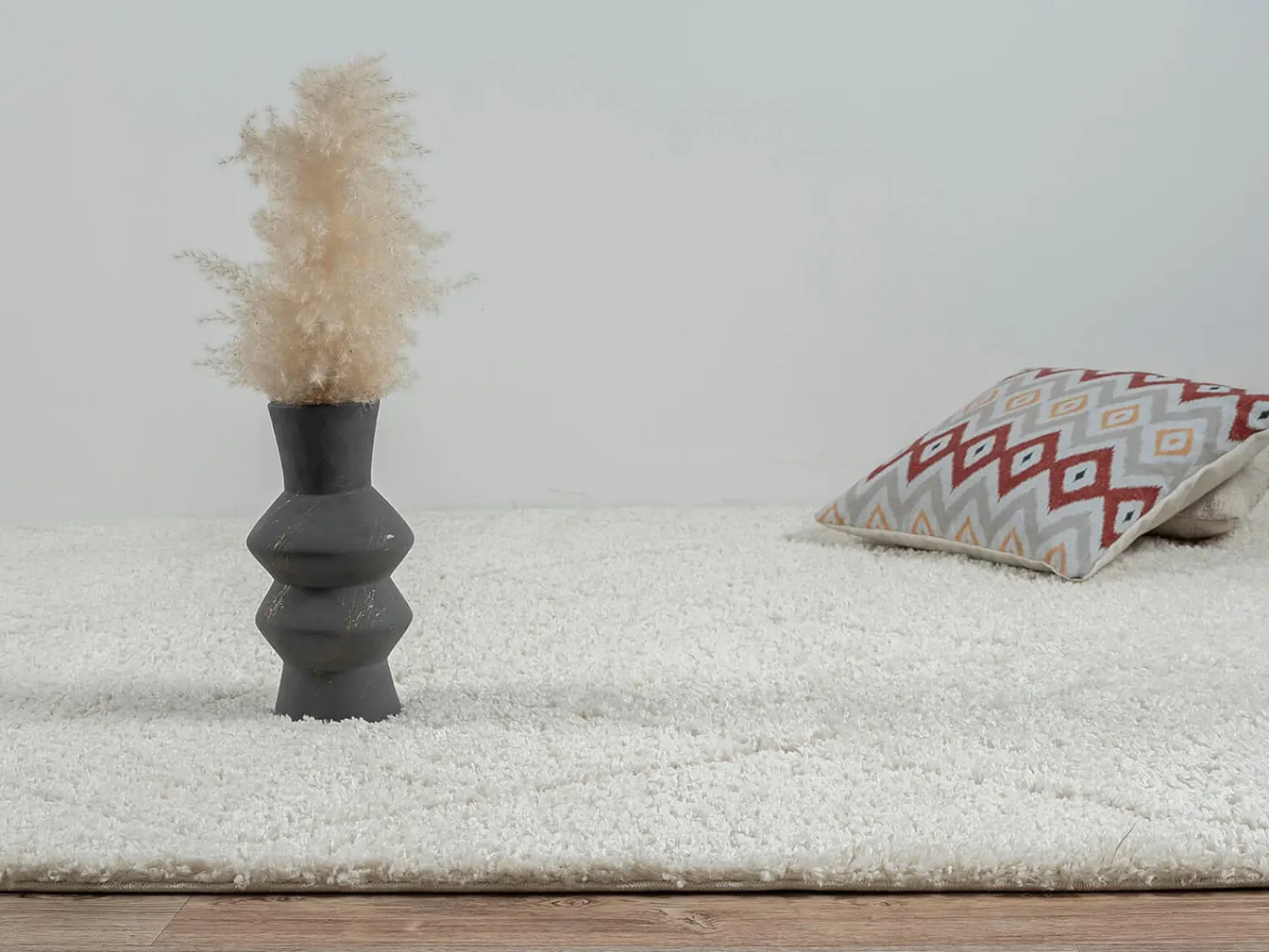the carpet Alfombra De Salón^Alfombra Bahar Shaggy patrón rombos, , 160 x 230 cm Crema