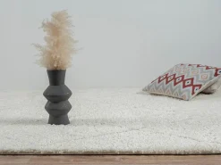 Alfombra Bahar Shaggy patrón rombos, crema, 120 x 170 cm