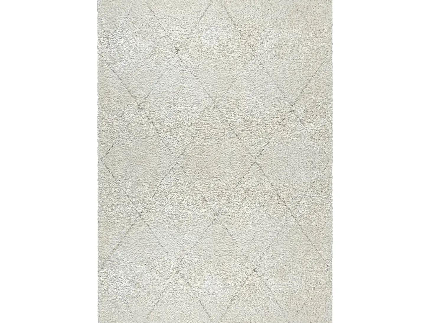 Alfombra Bahar Shaggy patrón rombos, crema, 120 x 170 cm