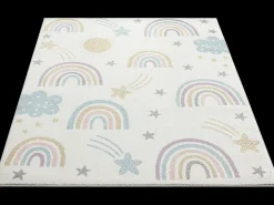 Alfombra Beat Kids Moderna Suave Infantil - Crema - 80x150 cm