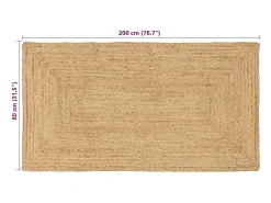 Alfombra De Cocina^Alfombra 80 x 200 cm Yute Beige
