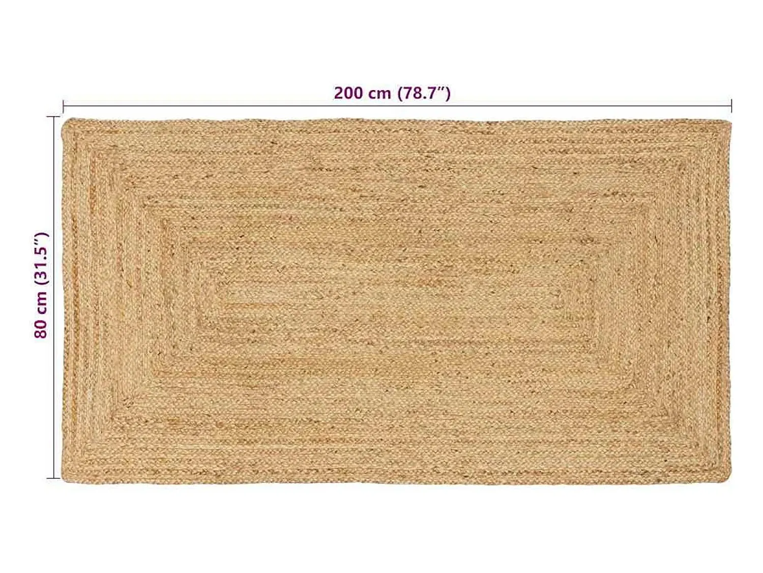 Alfombra De Cocina^Alfombra 80 x 200 cm Yute Beige