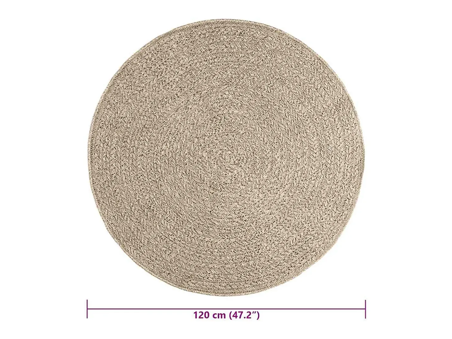 Alfombra beige ZIZUR Ø 120cm aspecto yute para interior y exterior
