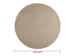 Alfombra De Cocina|Alfombra Redonda^Alfombra ZIZUR Ø 160cm aspecto yute para interior y exterior Beige