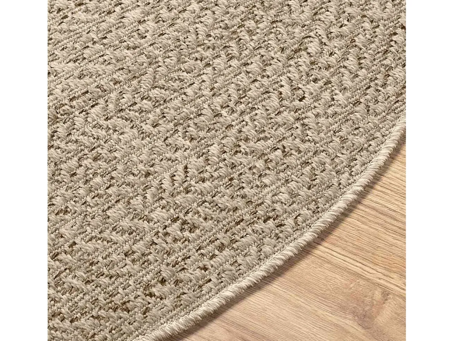 Alfombra De Cocina|Alfombra Redonda^Alfombra ZIZUR Ø 160cm aspecto yute para interior y exterior Beige