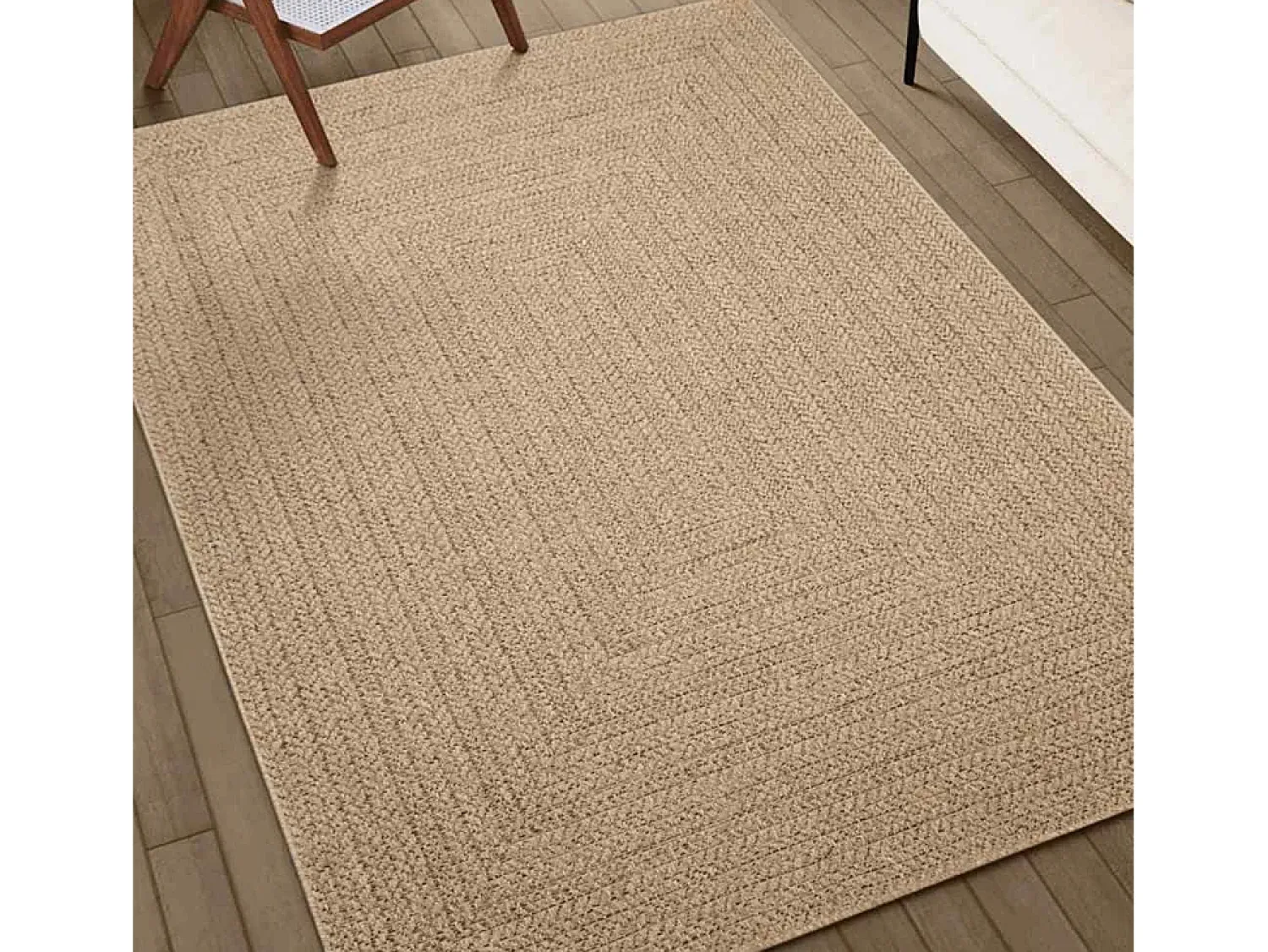 Outlet Alfombra ZIZUR 80x250 cm efecto yute para interior y exterior Beige
