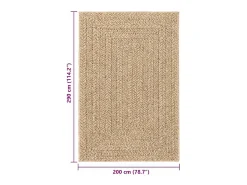 Alfombra De Cocina^Alfombra ZIZUR 140x200 cm efecto yute para interior y exterior Beige