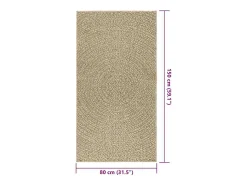 Alfombra De Cocina^Alfombra ZIZUR 80x150 cm efecto yute interior exterior Beige