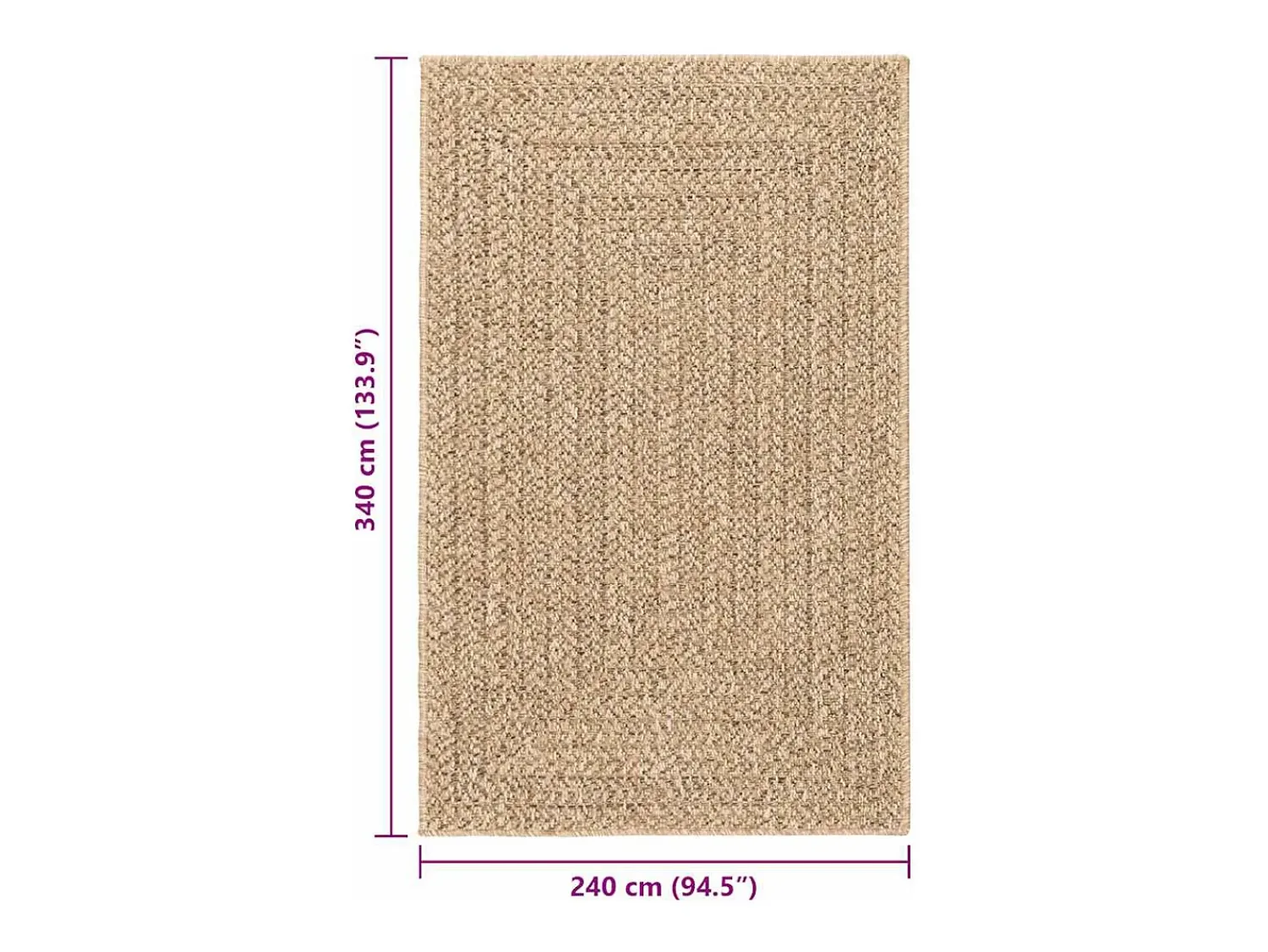 Best Alfombra ZIZUR 160x230 cm efecto yute para interior y exterior Beige