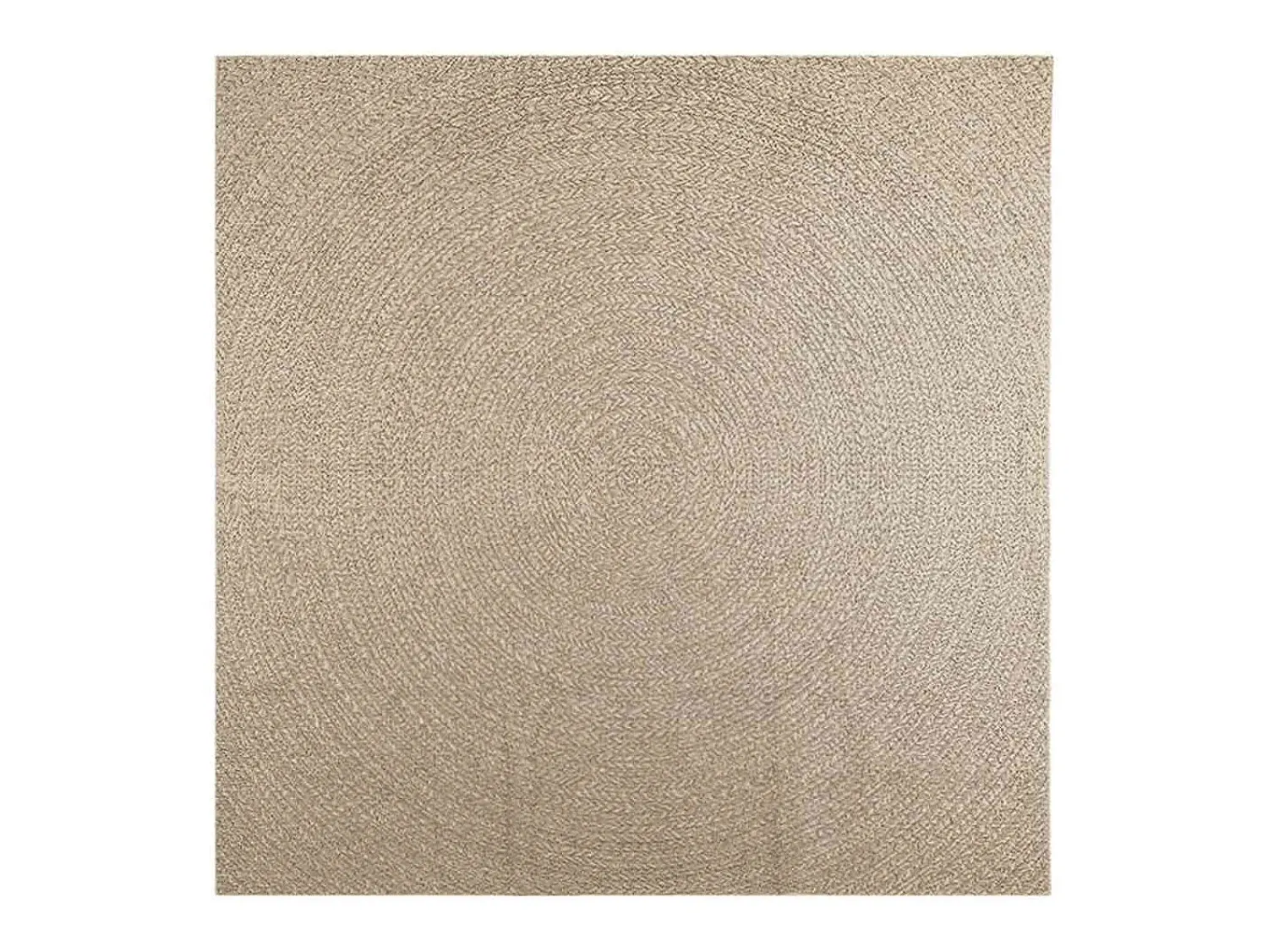 Outlet Alfombra ZIZUR 240x240 cm efecto yute para interior y exterior Beige