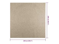 Outlet Alfombra ZIZUR 240x240 cm efecto yute para interior y exterior Beige