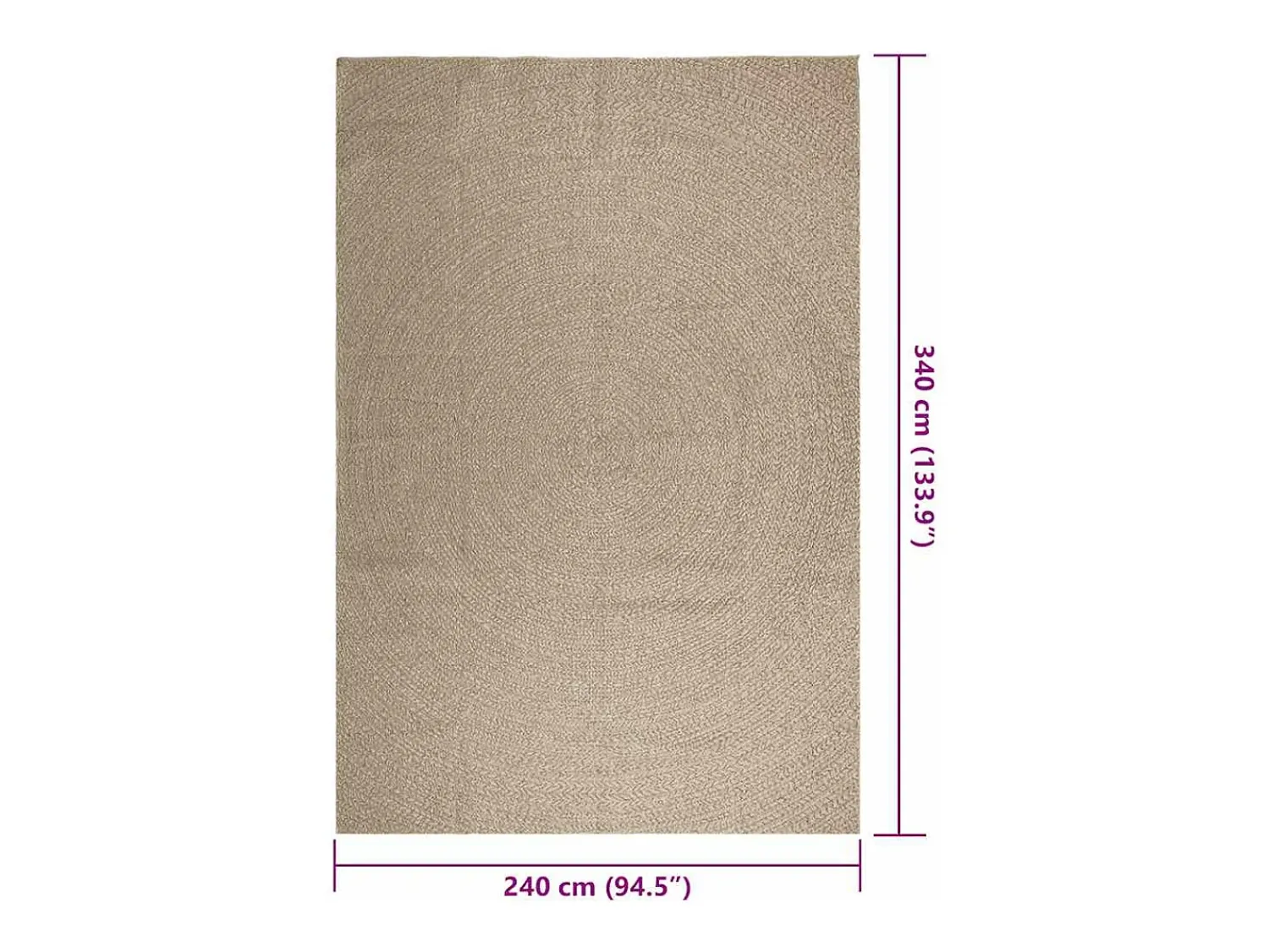 Sale Alfombra ZIZUR 240x340 cm efecto yute para interior y exterior Beige