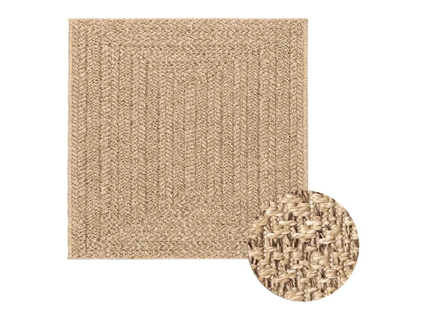 Alfombra beige ZIZUR 200x290 cm efecto yute para interior y exterior
