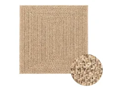 Alfombra De Cocina|Alfombra Redonda^Alfombra ZIZUR 240x240 cm efecto yute para interior y exterior Beige