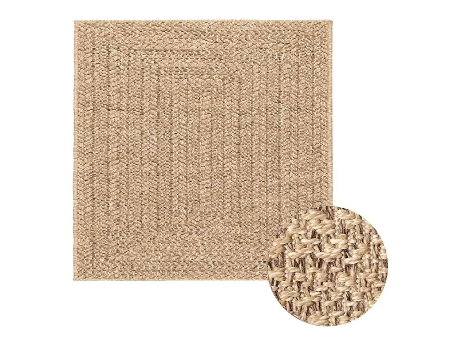 Alfombra De Cocina|Alfombra Redonda^Alfombra ZIZUR 240x240 cm efecto yute para interior y exterior Beige