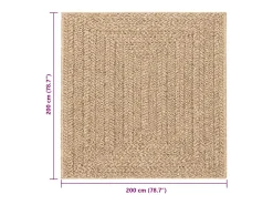 Alfombra De Cocina|Alfombra Redonda^Alfombra ZIZUR 240x240 cm efecto yute para interior y exterior Beige