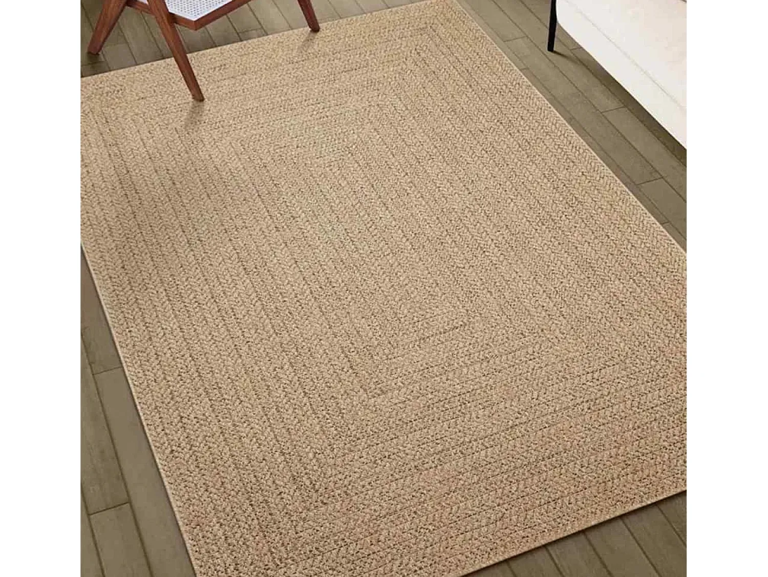 Alfombra De Cocina|Alfombra Redonda^Alfombra ZIZUR 240x240 cm efecto yute para interior y exterior Beige