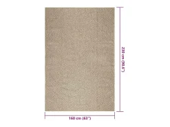 Alfombra De Cocina^Alfombra ZIZUR 160x230 cm efecto yute para interior y exterior Beige