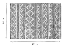 Clearance Miliboo Alfombra bereber con relieve blanco y 160 × 230 cm ERGA Gris