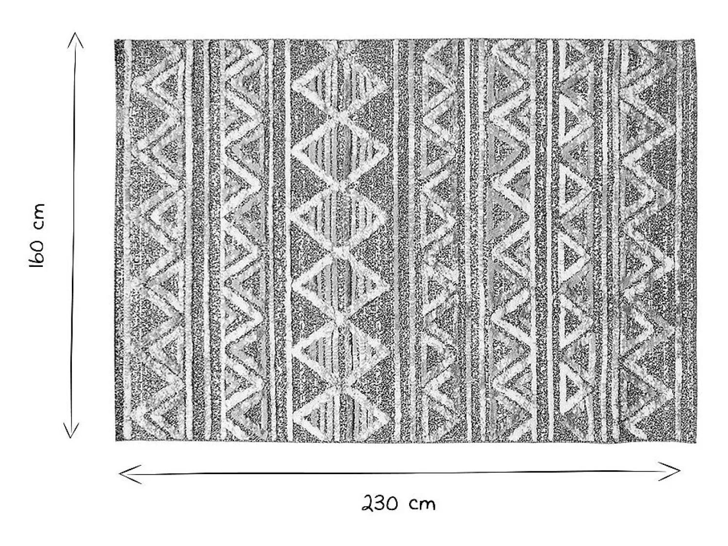 Clearance Miliboo Alfombra bereber con relieve blanco y 160 × 230 cm ERGA Gris