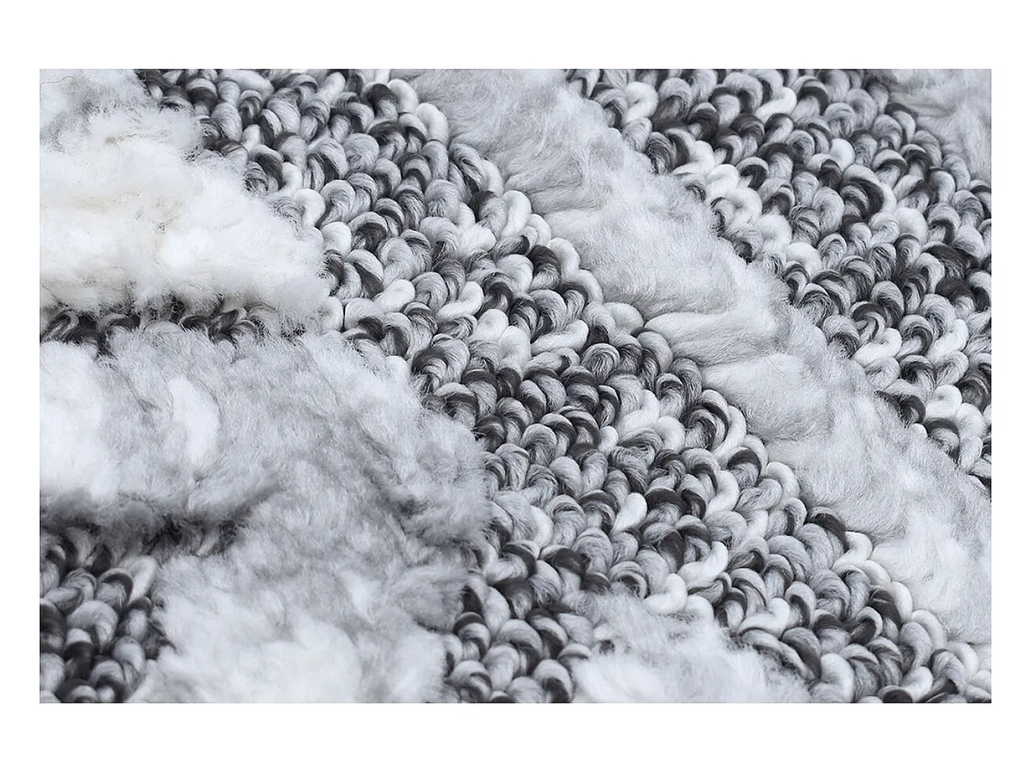 Clearance Miliboo Alfombra bereber con relieve blanco y 160 × 230 cm ERGA Gris