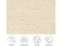 Alfombra bereber tejida a mano con lana 200x200 cm Blanco Taza Royal