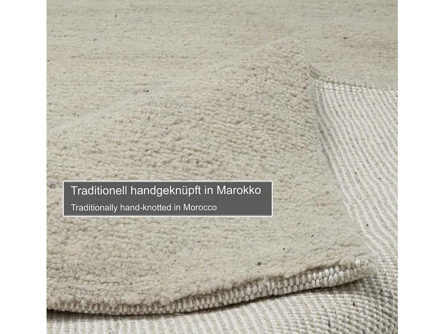 Alfombra bereber tejida a mano con lana 60x90 cm Arena Hadj Gris antracita