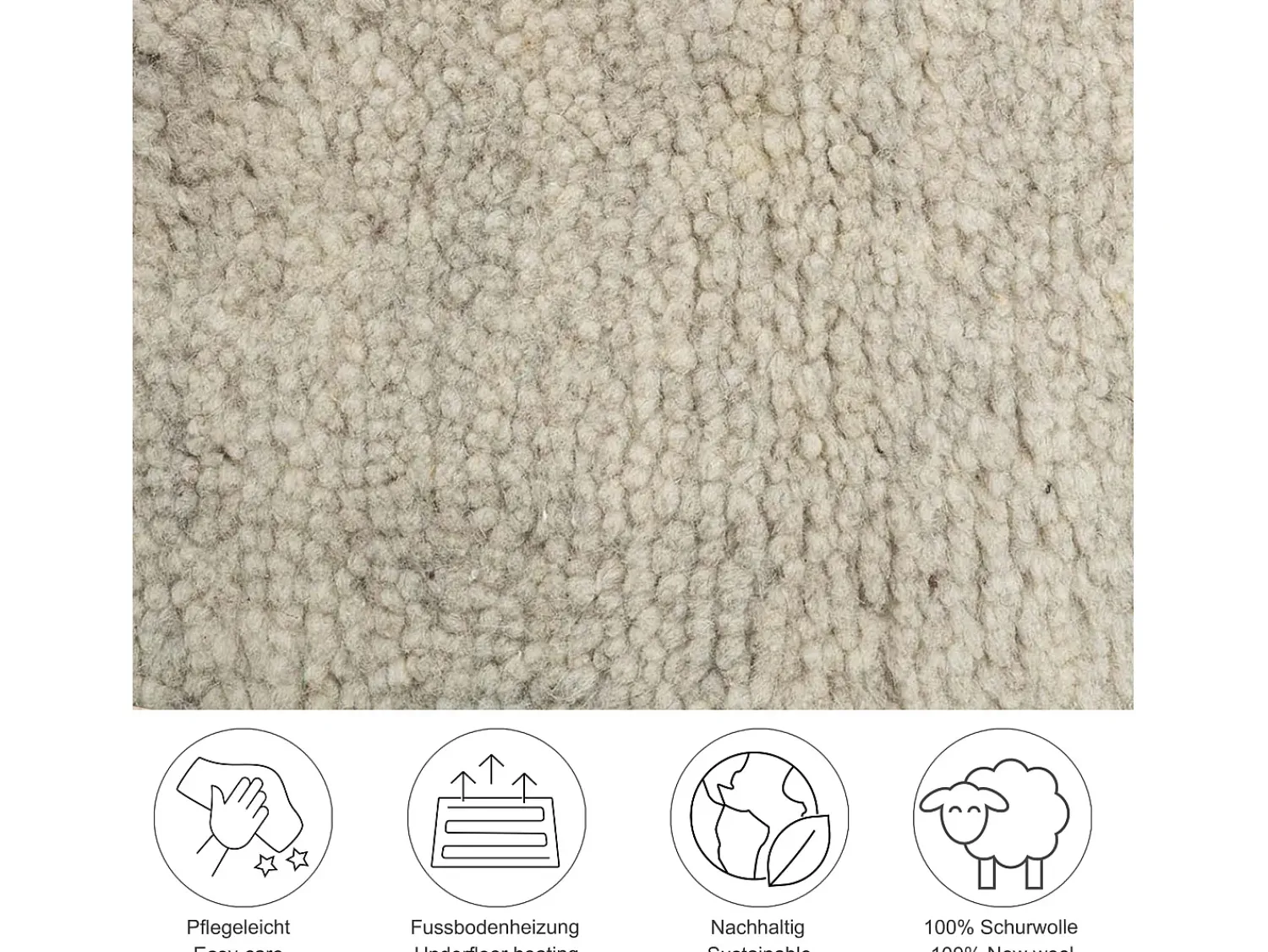 Alfombra bereber tejida a mano con lana 60x90 cm Arena Hadj Gris antracita