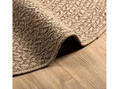 Clicnbuy Alfombra De Exterior|Alfombra Redonda^Alfombra con aspecto de yute interior y exterior 120 cm Marru00f3n