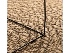 Clicnbuy Alfombra De Exterior|Alfombra Redonda^Alfombra con aspecto de yute interior y exterior 120 cm Marru00f3n