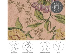 Alfombra con borde y motivos florales 200x290 cm Rosa Flomi