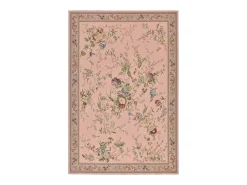 Alfombra con borde y motivos florales 200x290 cm Rosa Flomi