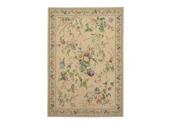 Alfombra con borde y motivos florales 160x230 cm Beige Flomi