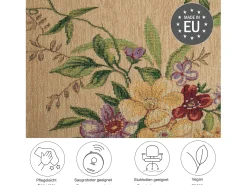 Alfombra con borde y motivos florales 160x230 cm Beige Flomi