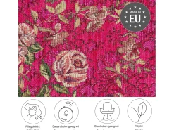 Alfombra con borde y motivos florales 160x230 cm Rosa Flomi