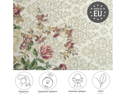 Alfombra De Salón^Alfombra con borde y motivos florales 120x180 cm Flomi Beige