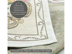 Alfombra con borde y motivos florales 80x150 cm Beige Flomi