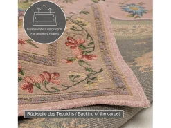 Alfombra De Salón^Alfombra con borde y motivos florales 160x230 cm Flomi Rosa