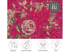 Alfombra De Salón^Alfombra con borde y motivos florales 200x290 cm Flomi Rosa
