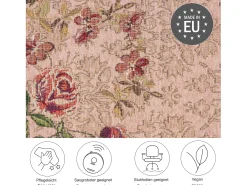 Alfombra con borde y motivos florales 160x230 cm Rosa Flomi