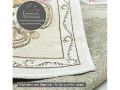 Alfombra De Salón^Alfombra con borde y motivos florales 200x290 cm Flomi Beige