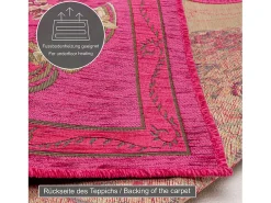 Alfombra De Salón^Alfombra con borde y motivos florales 70x120 cm Flomi Rosa