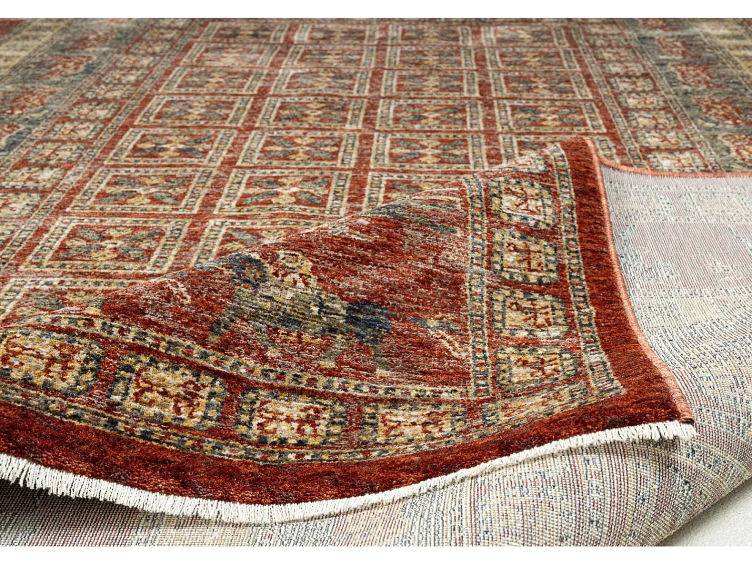 Alfombra De Salón^Alfombra con bordes de estilo oriental 240x290 cm Multi Beatrice Rojo