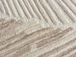OZAIA Alfombra De Salón^Alfombra con relieve 100% lana hecha a mano - 160 x 230 cm - 2200g/m2 - Marfil - SERAPHINA Marru00f3n / Marfil