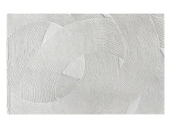 Hot OZAIA Alfombra con relieve de arcos 100% lana hecha a mano - 160 x 230 cm - 2200g/m2 - - BASSAM Marfil