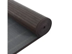 Alfombra cuadrada bambú marrón oscuro 100x100 cm