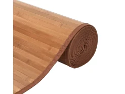 Alfombra cuadrada natural 100x100 cm bambú Marru00f3n