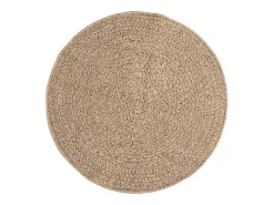 Alfombra De Cocina|Alfombra Redonda^Alfombra de 90 cm con aspecto de yute, para interior y exterior Marru00f3n