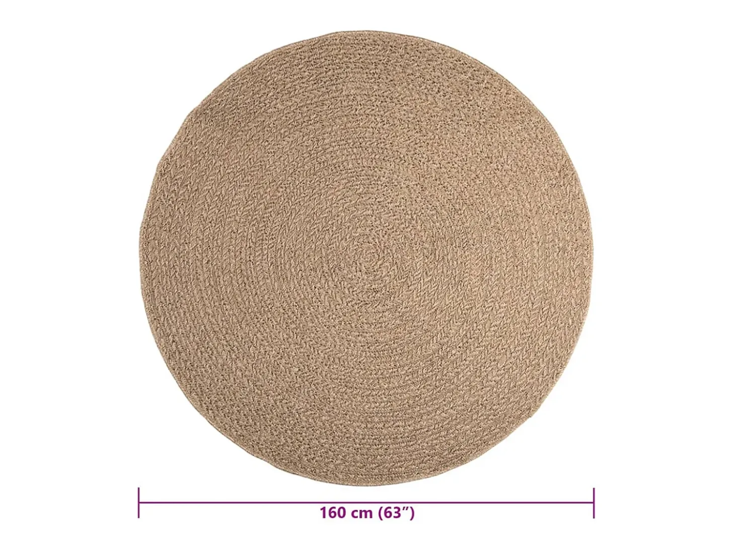 Alfombra de 160 cm con aspecto de yute, para interior y exterior