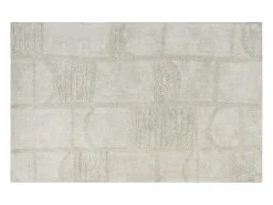 Alfombra de algodón con relieve hecha a mano - 200 x 290 cm - 1800g/m2 - Marfil - HAZELA